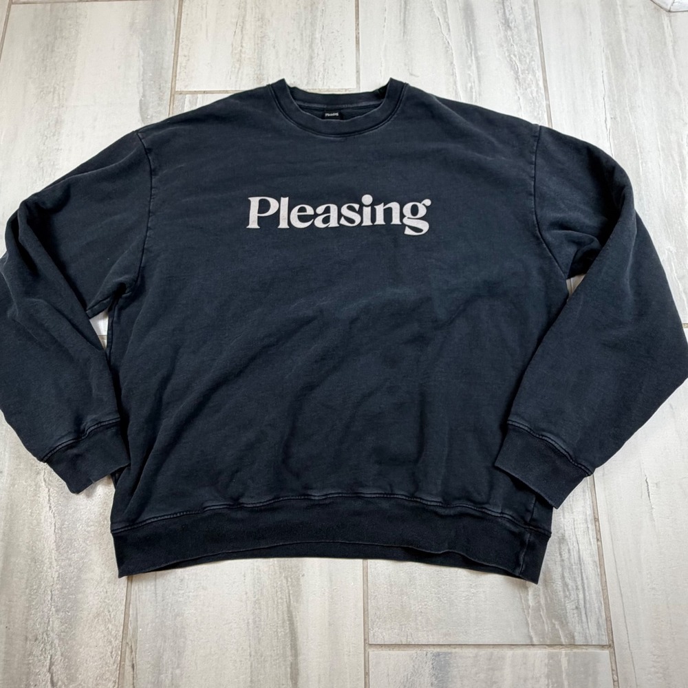 Pleasing Harry Styles Crewneck Sweatshirt Washed Black Logo Graphic 2XL USA Made